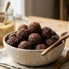 Crunchy cocoa choco balls made from millet grain