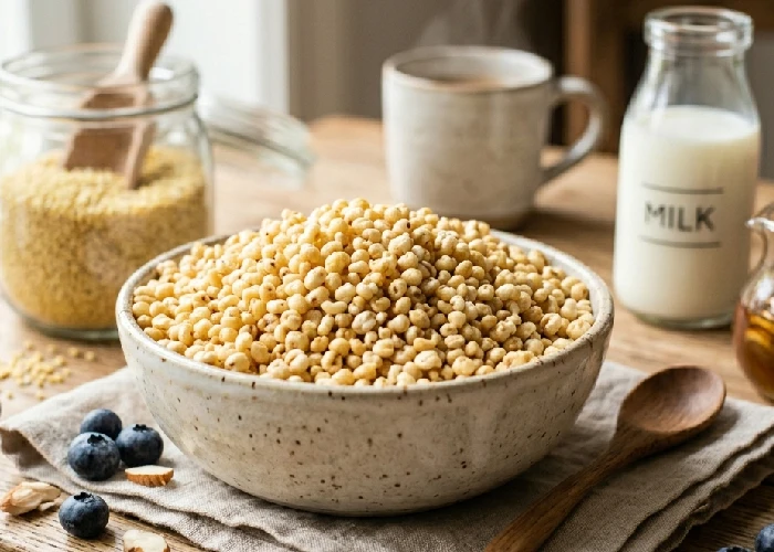 Natural millet grain and cocoa