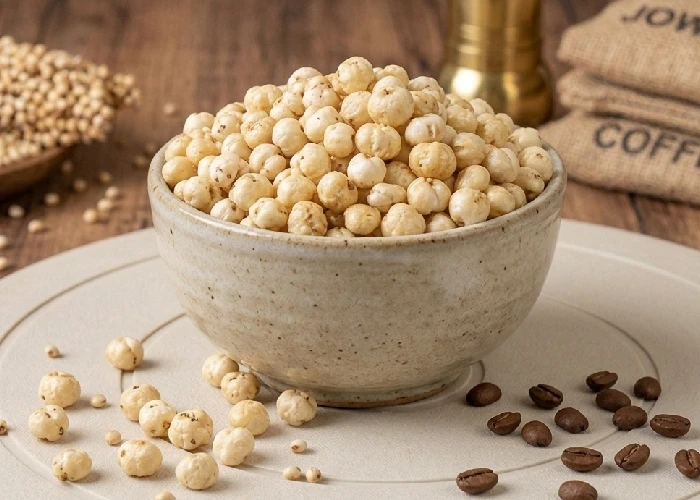 Puffed sorghum jowar pops, the perfect nutritious and light snack.