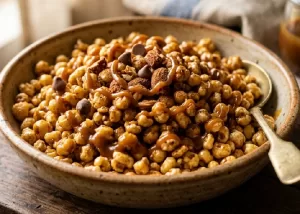 Organic snacks made from roasted jowar with butter scotch