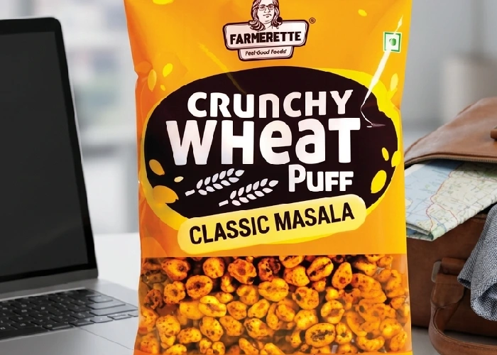 A portable snacks pack of roasted puff snacks for office and travel.