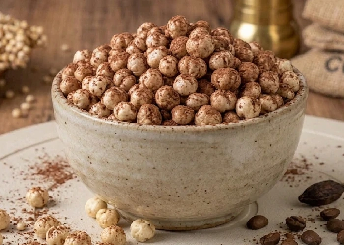 Puffed sorghum jowar pops, the perfect nutritious and light snack with coco