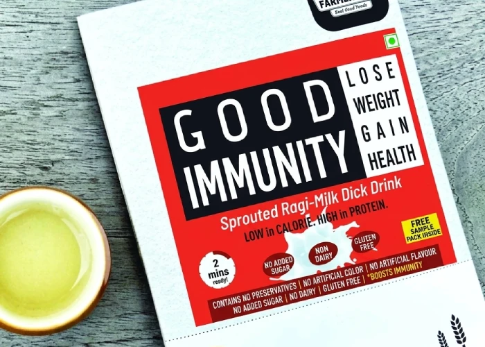 Pack of Farmerette ragi milk powder for immunity boosting drinks.