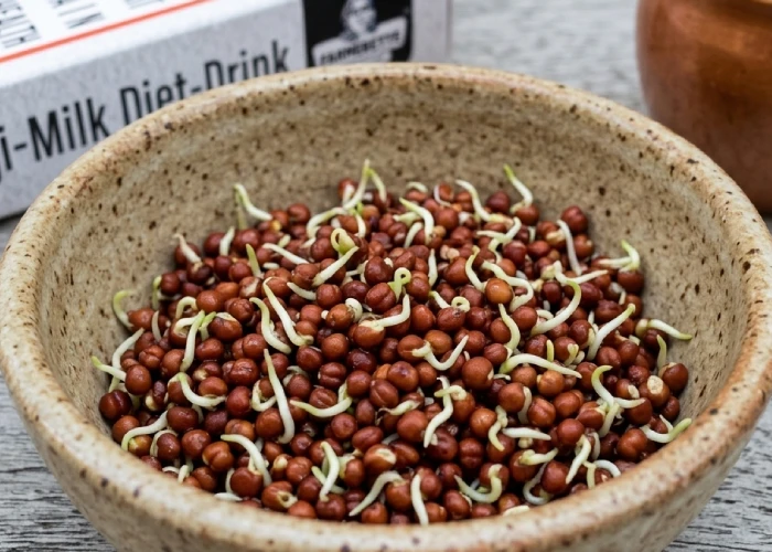 Freshly sprouted finger millet grain used as an iron rich food.