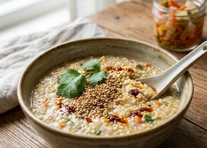 Farmerette millet protein congee bowl for daily breakfast