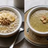 Bowl of healthy morning breakfast made with roasted millet